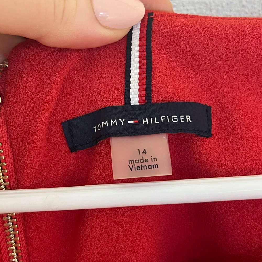 TOMMY HILFIGER Women's Shift Dress with Gold Zipper Women's Size 14 - Picture 2 of 3